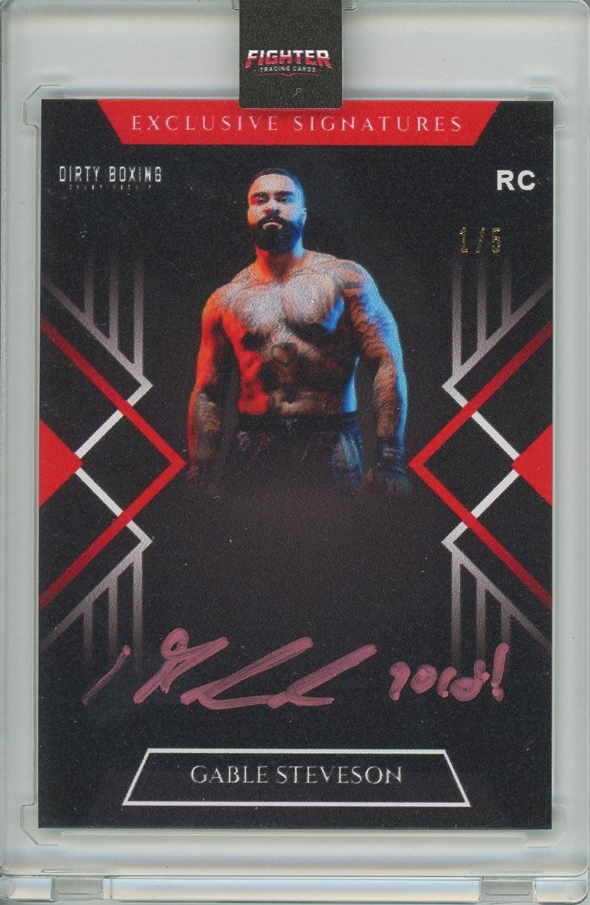 2026 Fighter Trading Cards X Dirty Boxing Gable Steveson Autographed Card Pack