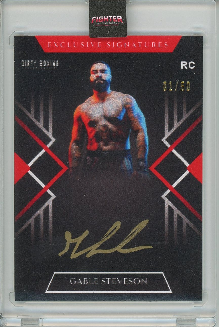 2026 Fighter Trading Cards X Dirty Boxing Gable Steveson Autographed Card Pack