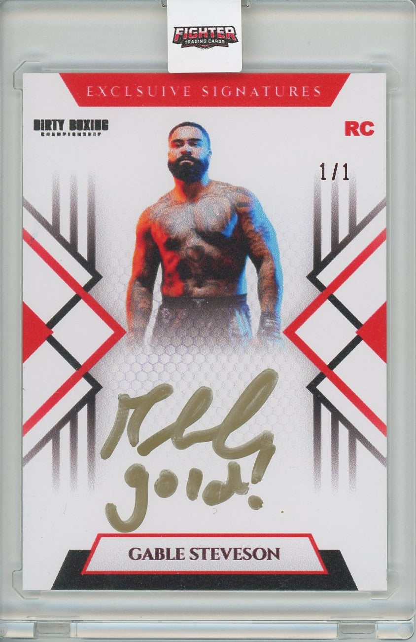 2026 Fighter Trading Cards X Dirty Boxing Gable Steveson Autographed Card Pack