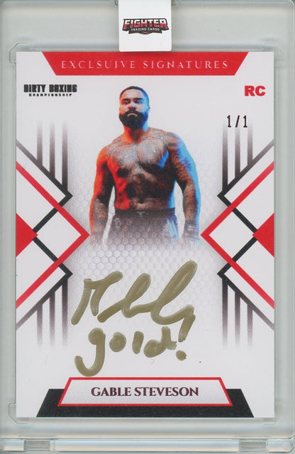 2026 Fighter Trading Cards X Dirty Boxing Gable Steveson Autographed Card Pack