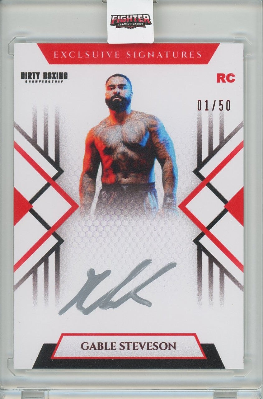 2026 Fighter Trading Cards X Dirty Boxing Gable Steveson Autographed Card Pack